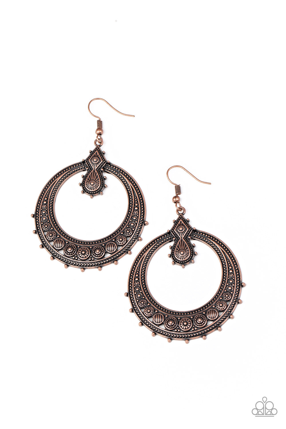 Solar Orbit - copper - Paparazzi earrings
