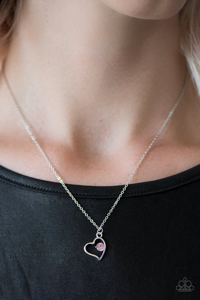 Sparkle With All Your Heart - Pink - Paparazzi necklace