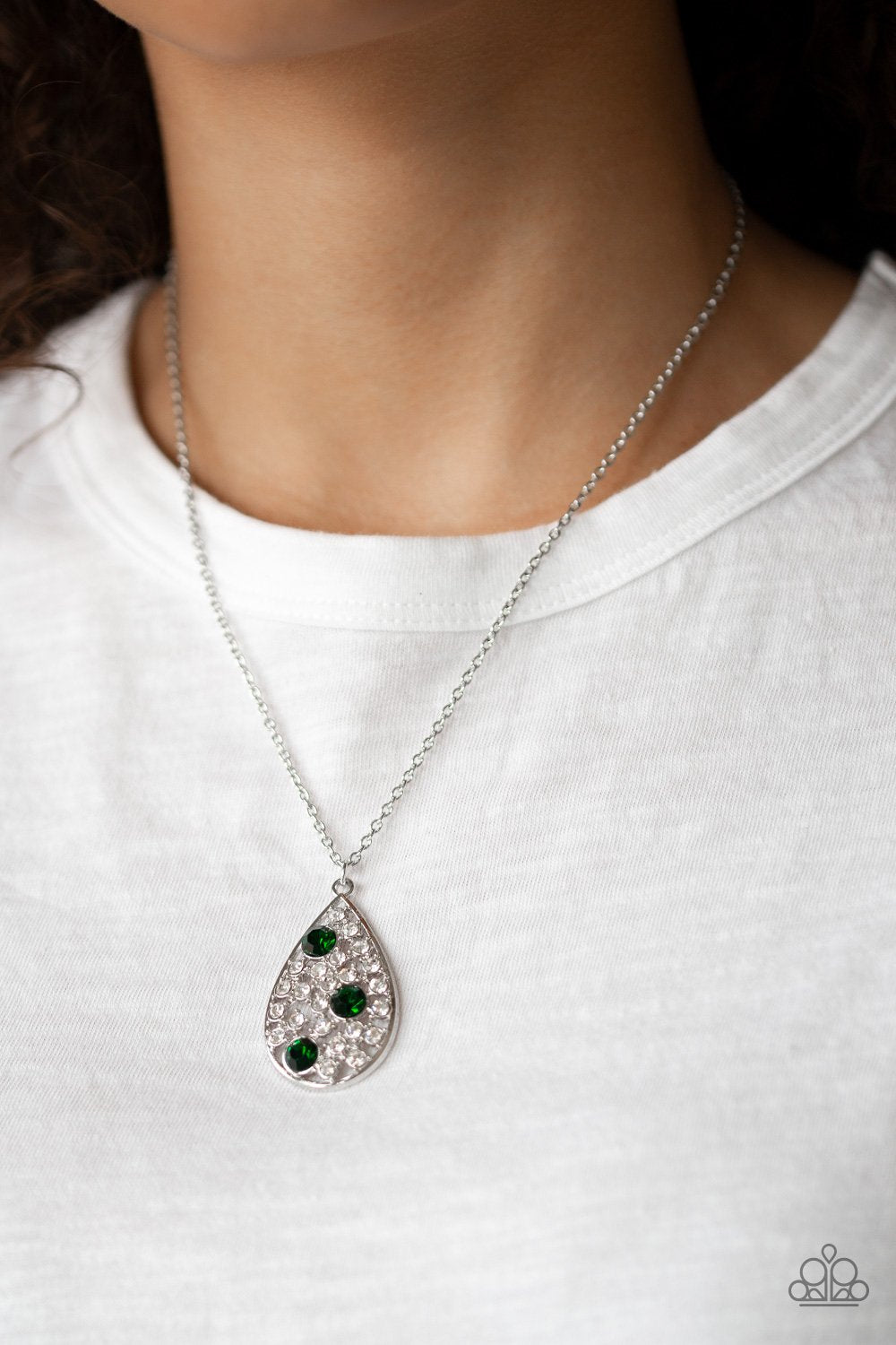 Sparkle All the Way-green-Paparazzi necklace