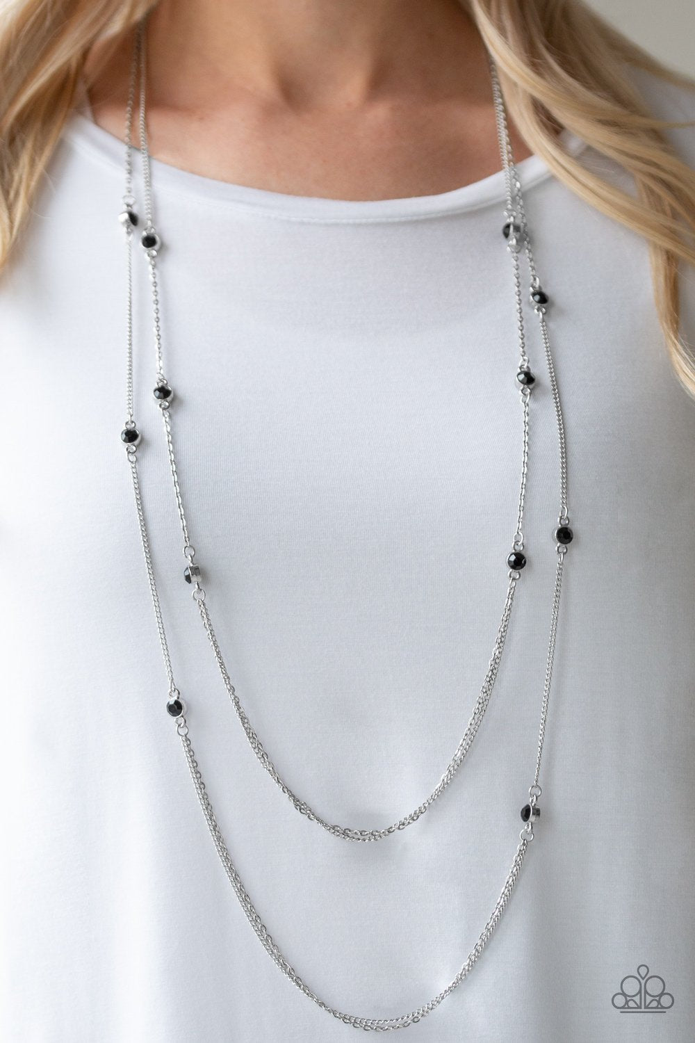 Sparkle of the Day-black-Paparazzi necklace