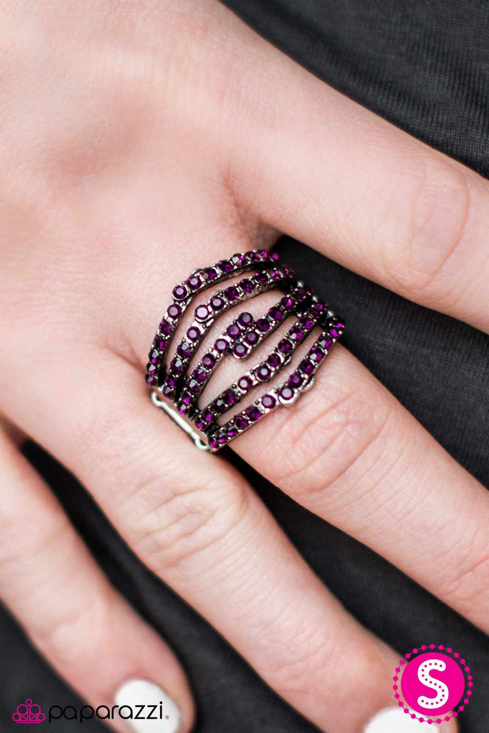 Stack Attack - Purple - Paparazzi ring