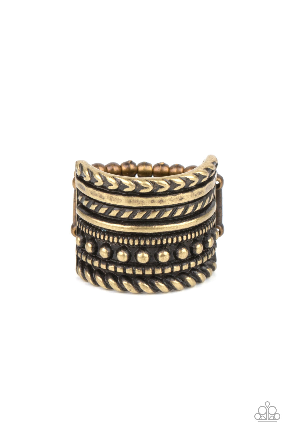 Stacked Odds - brass - Paparazzi ring