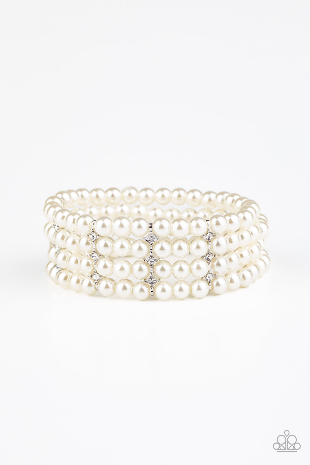 Stacked to the Top - white - Paparazzi bracelet