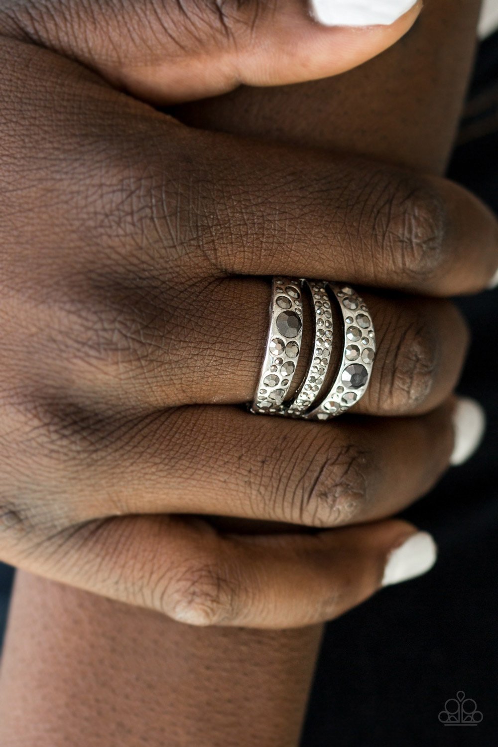 Stacks on Stacks on Stacks - silver - Paparazzi ring
