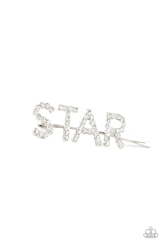 Star in Your Own Show - white - Paparazzi hair clip