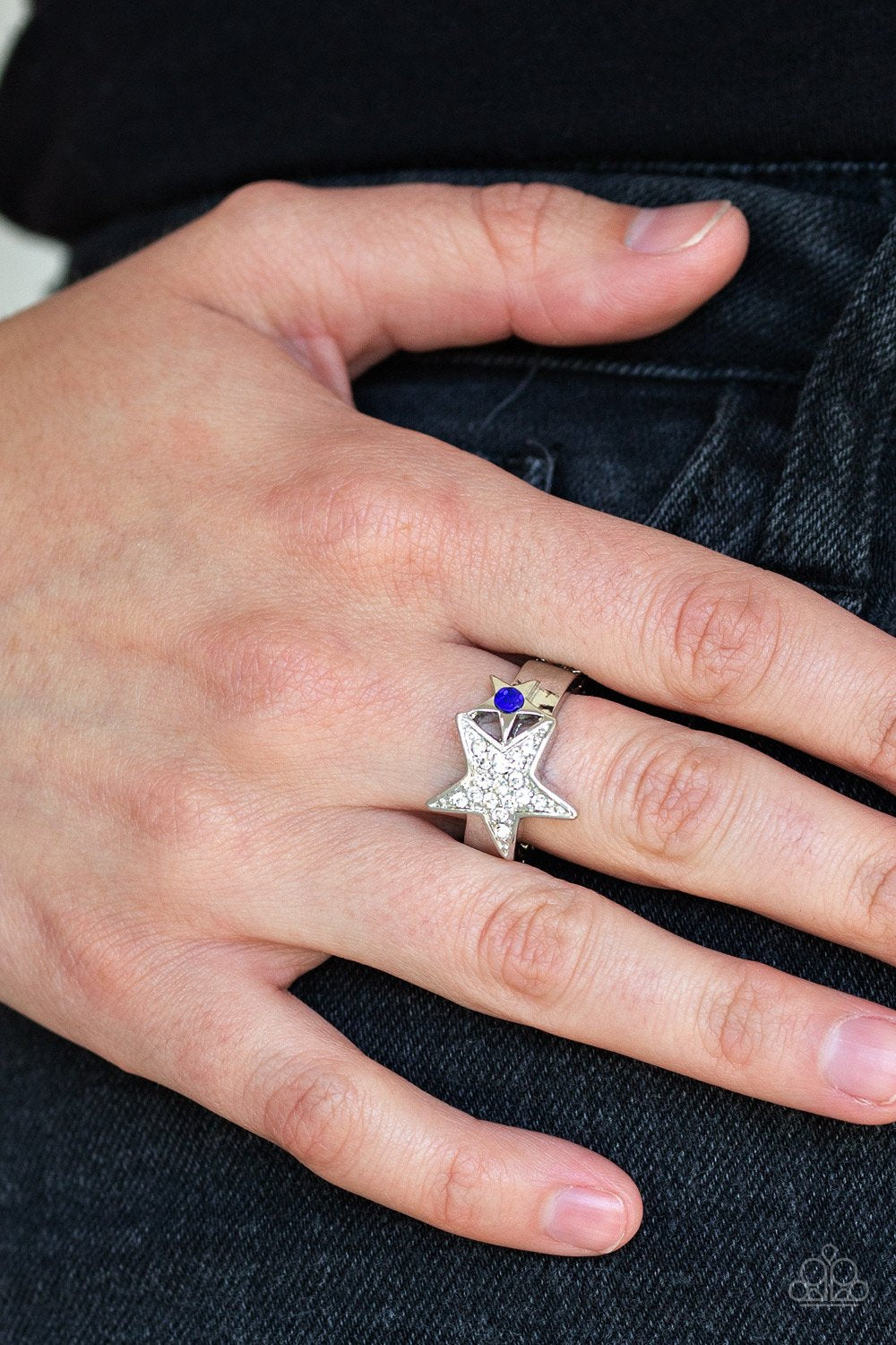 Star Spangled Starlet-blue-Paparazzi ring