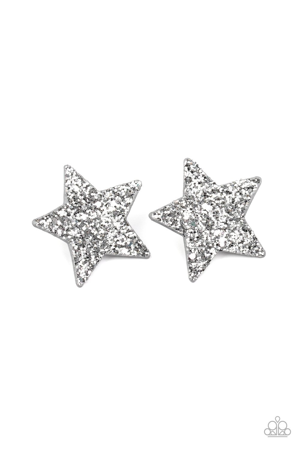 Star Spangled Superstar-silver-Paparazzi hair clips