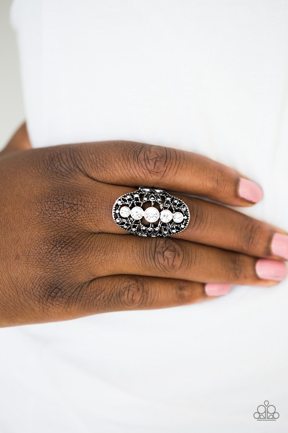 Starlight Concerts - white - Paparazzi ring