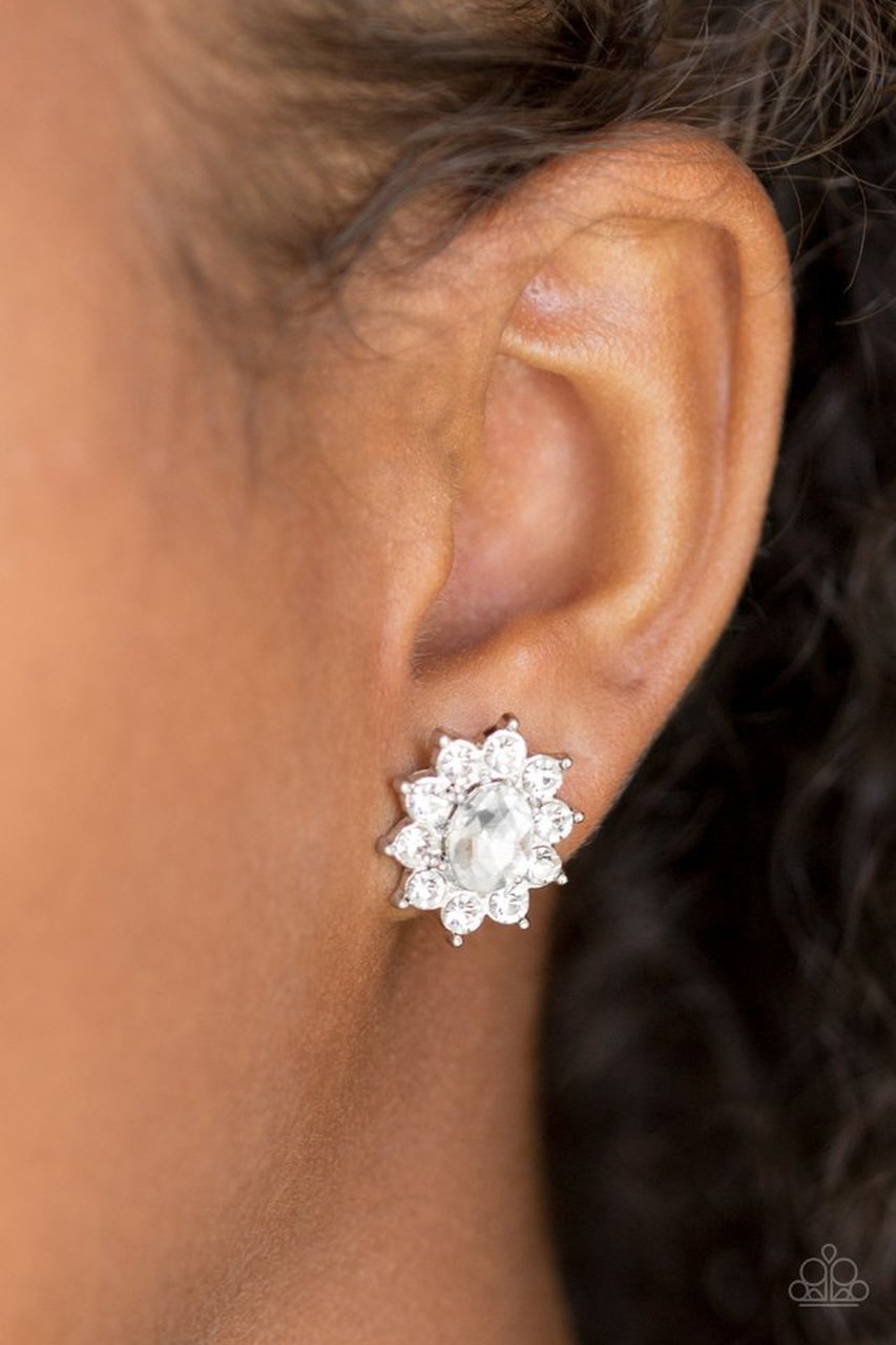 Starry Nights-white-Paparazzi earrings