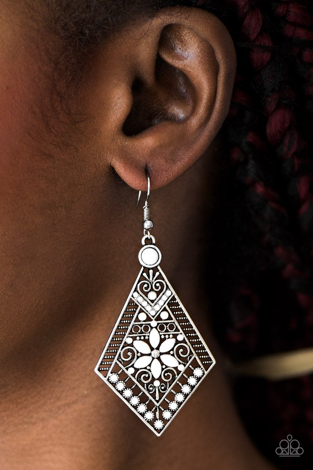 Stay Wild Wildflower - white - Paparazzi earrings