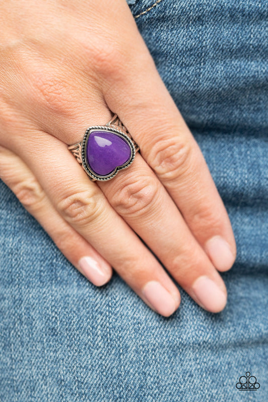 Stone Age Admirer - purple - Paparazzi ring