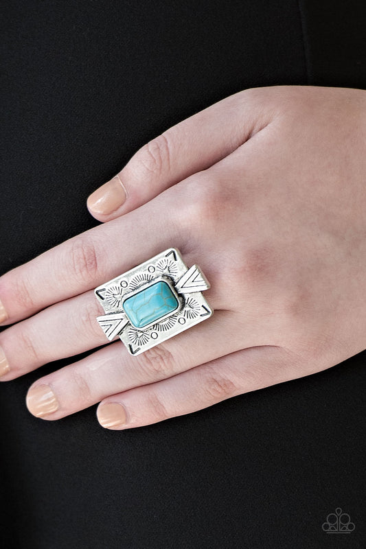 Stone Cold Couture - blue - Paparazzi ring