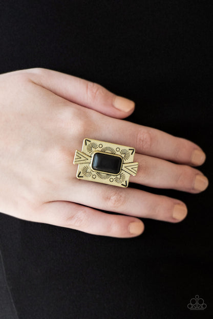 Stone Cold Couture - brass - Paparazzi ring