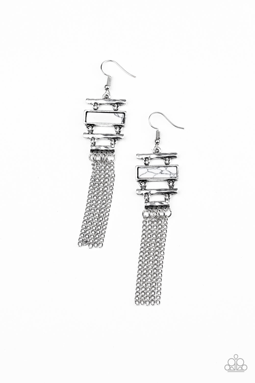 Stone Dwellings - white - Paparazzi earrings