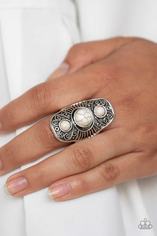 Stone Oracle - white - Paparazzi ring