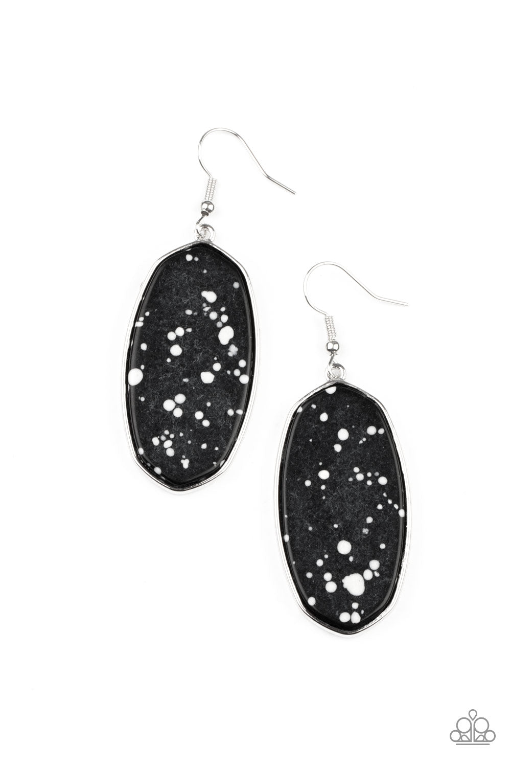 Stone Sculptures - black - Paparazzi earrings