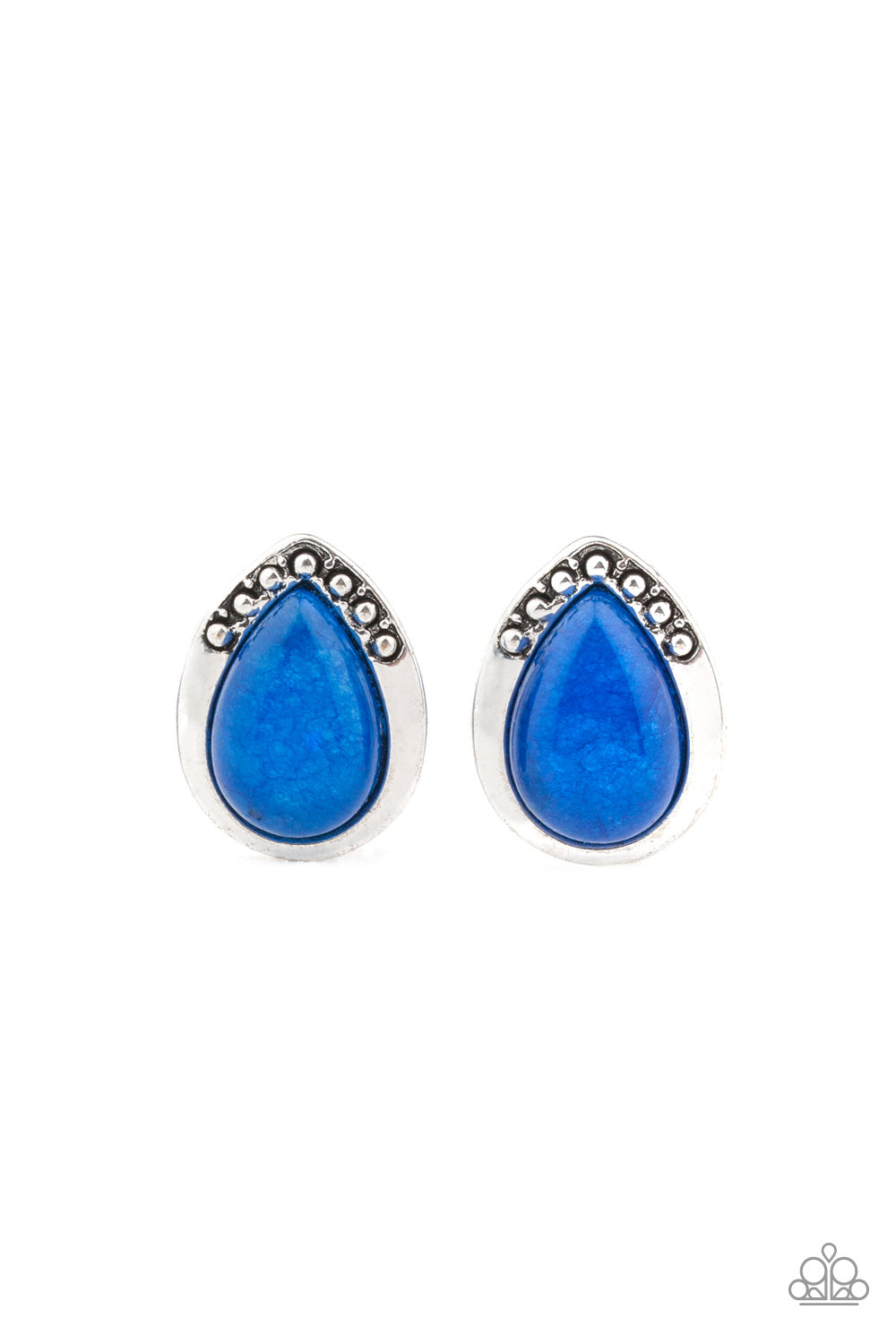 Stone Spectacular - blue - Paparazzi earrings