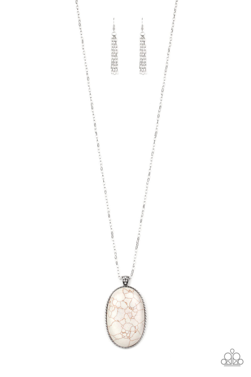Stone Stampede - white - Paparazzi necklace