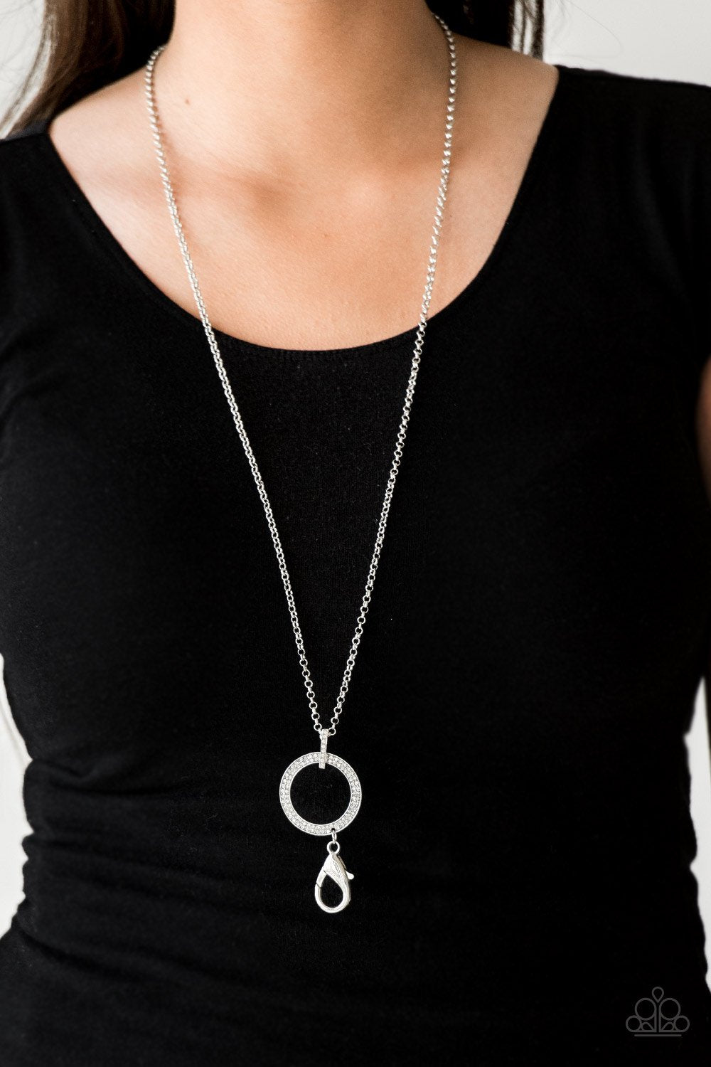 Straight to the Top - white - Paparazzi LANYARD necklace