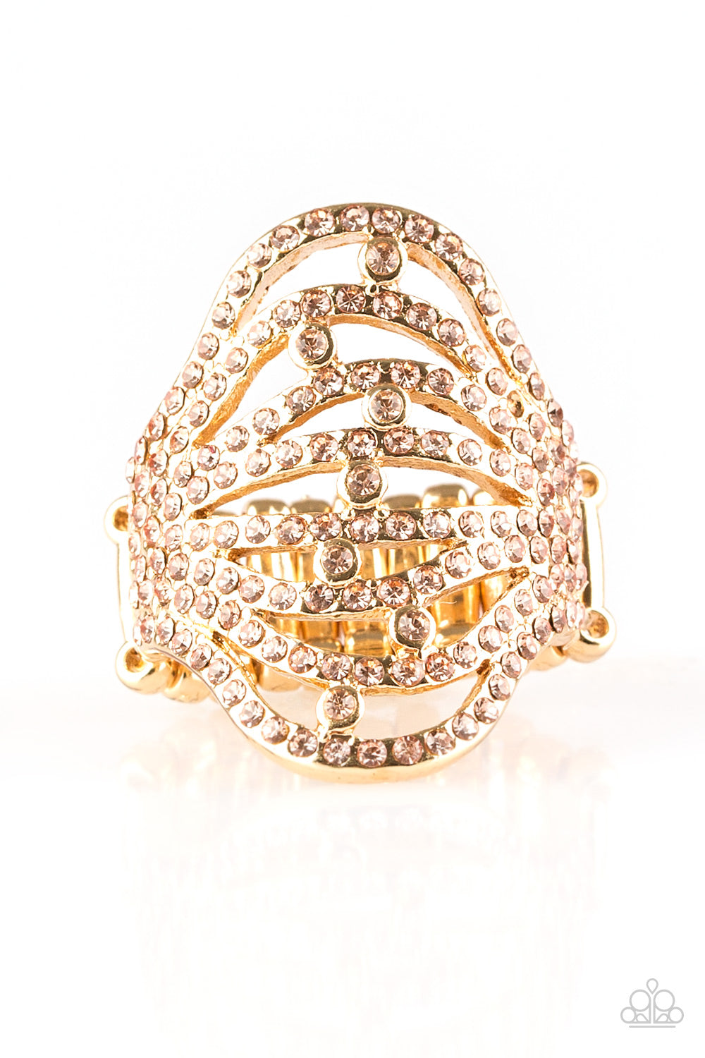 Stratospheric - gold - Paparazzi ring