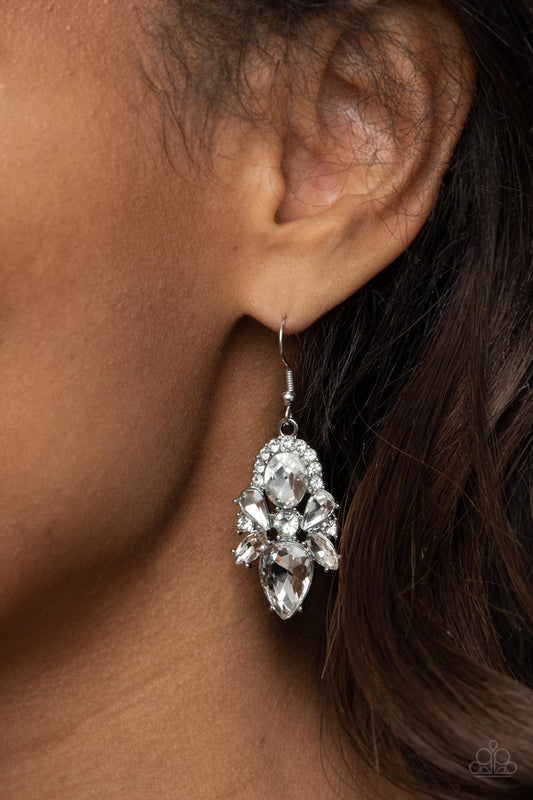 Stunning Starlet - white - Paparazzi earrings