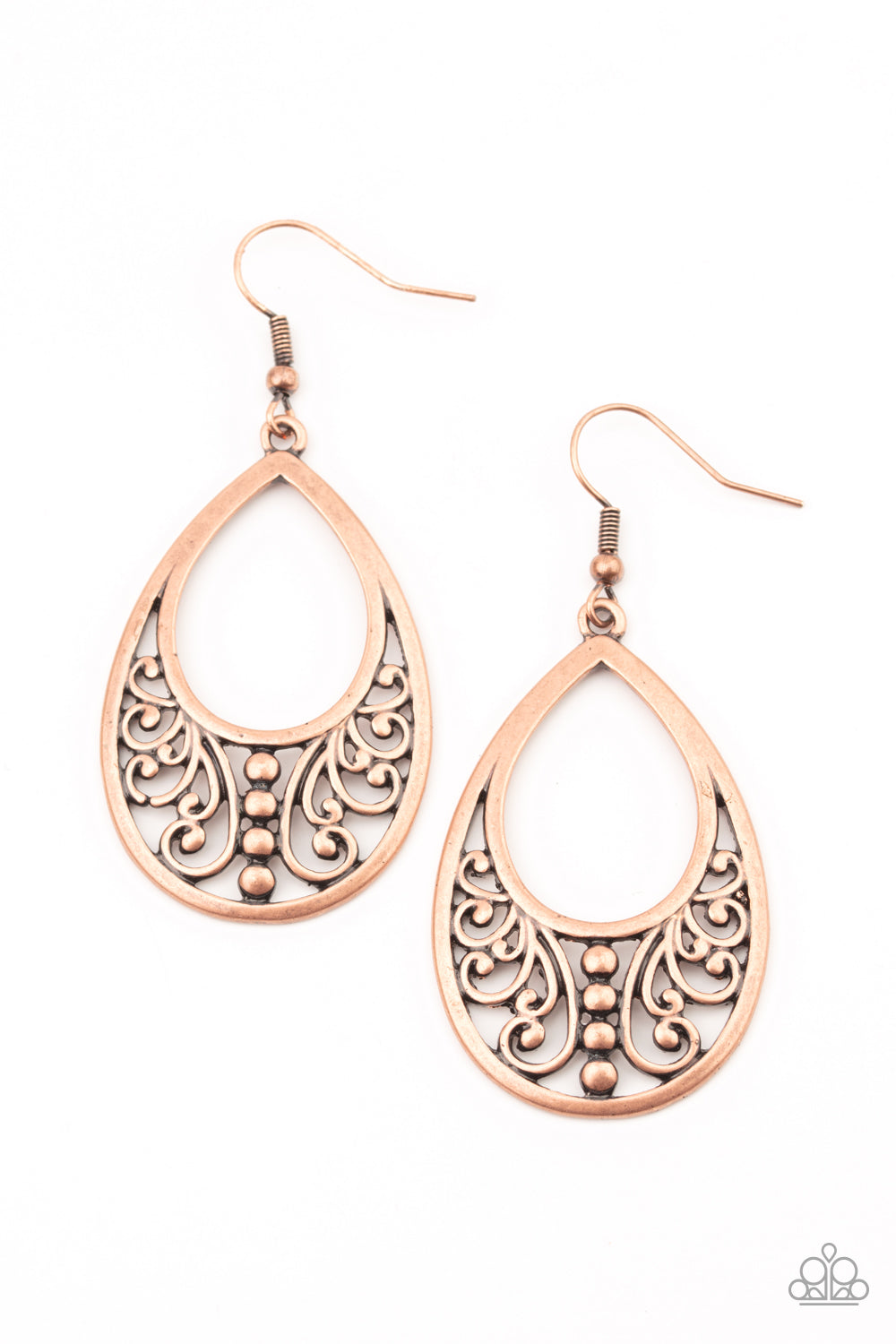 Stylish Serpentine - copper - Paparazzi earrings