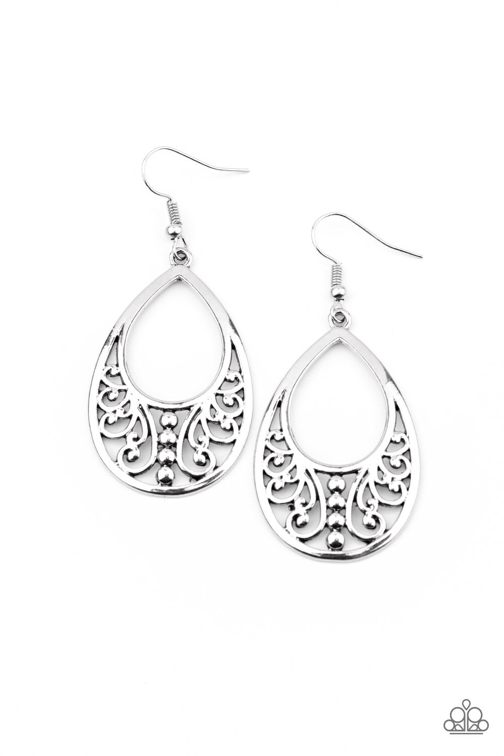 Stylish Serpentine - silver - Paparazzi earrings