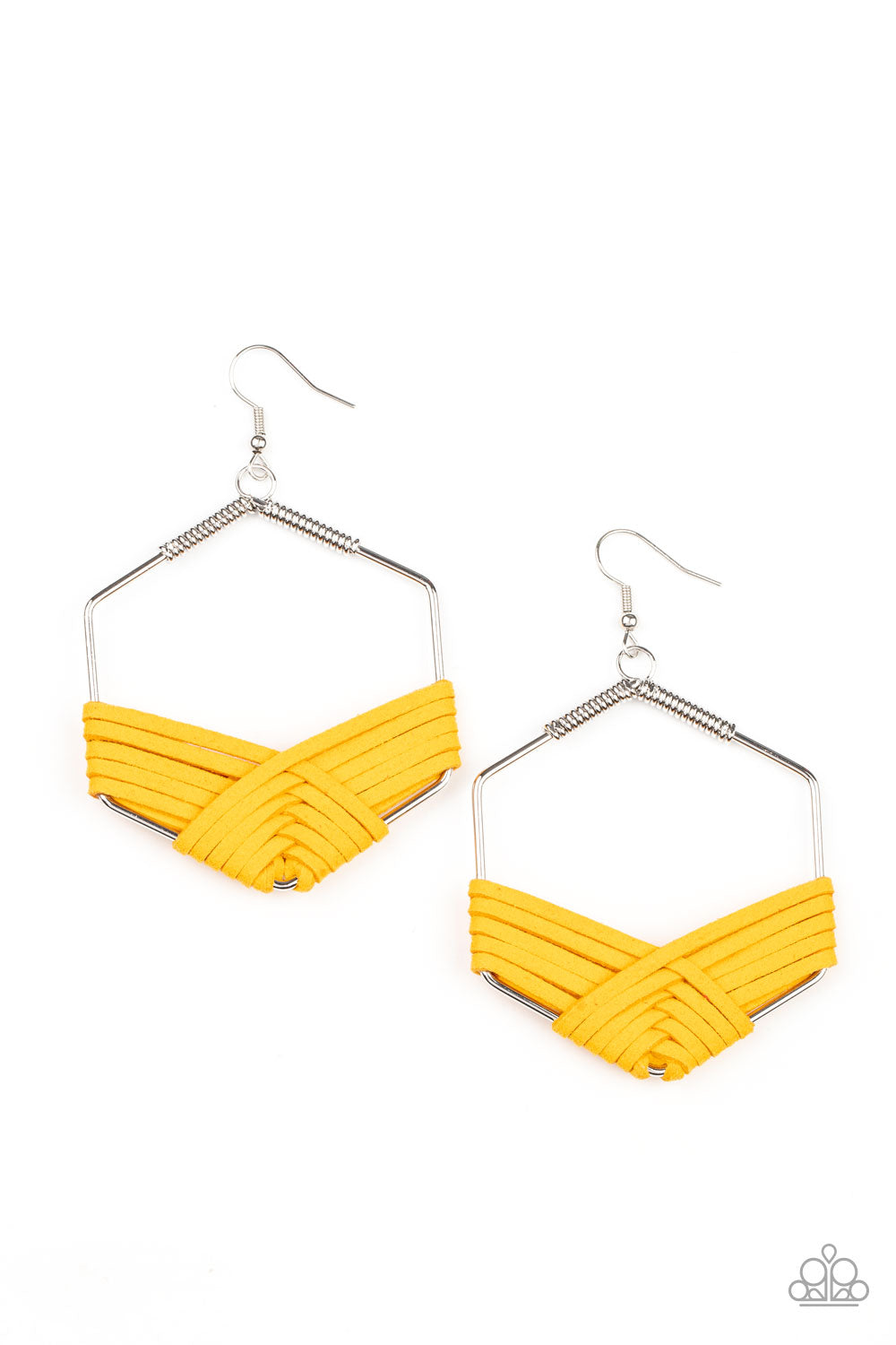 Suede Solstice - yellow - Paparazzi earrings