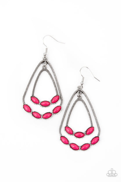 Summer Staycation - pink - Paparazzi earrings