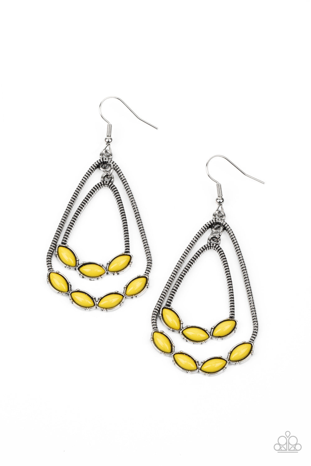 Summer Staycation - yellow - Paparazzi earrings