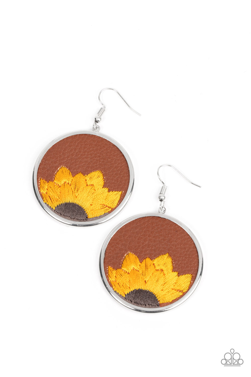 Sun-Kissed Sunflowers - brown - Paparazzi earrings