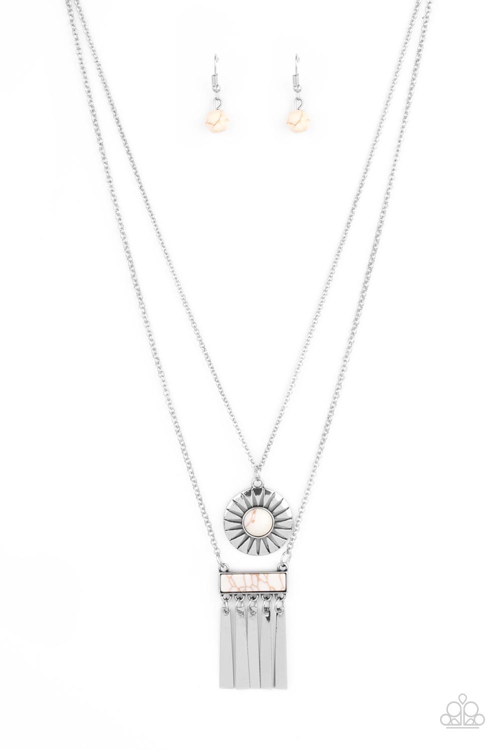 Sunburst Rustica - white - Paparazzi necklace