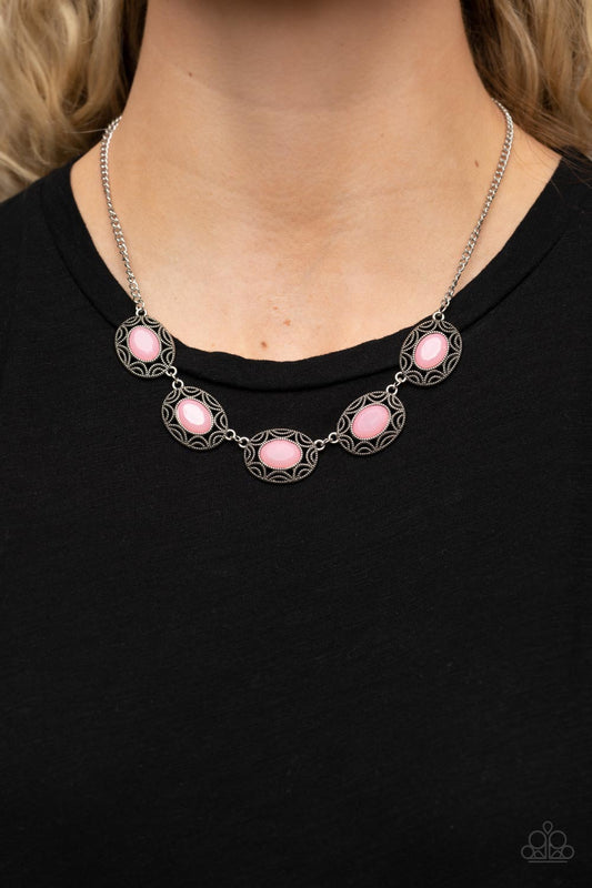 Sunshiny Shimmer - pink - Paparazzi necklace