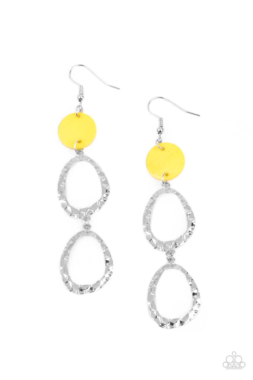 Surfside Shimmer - yellow - Paparazzi earrings