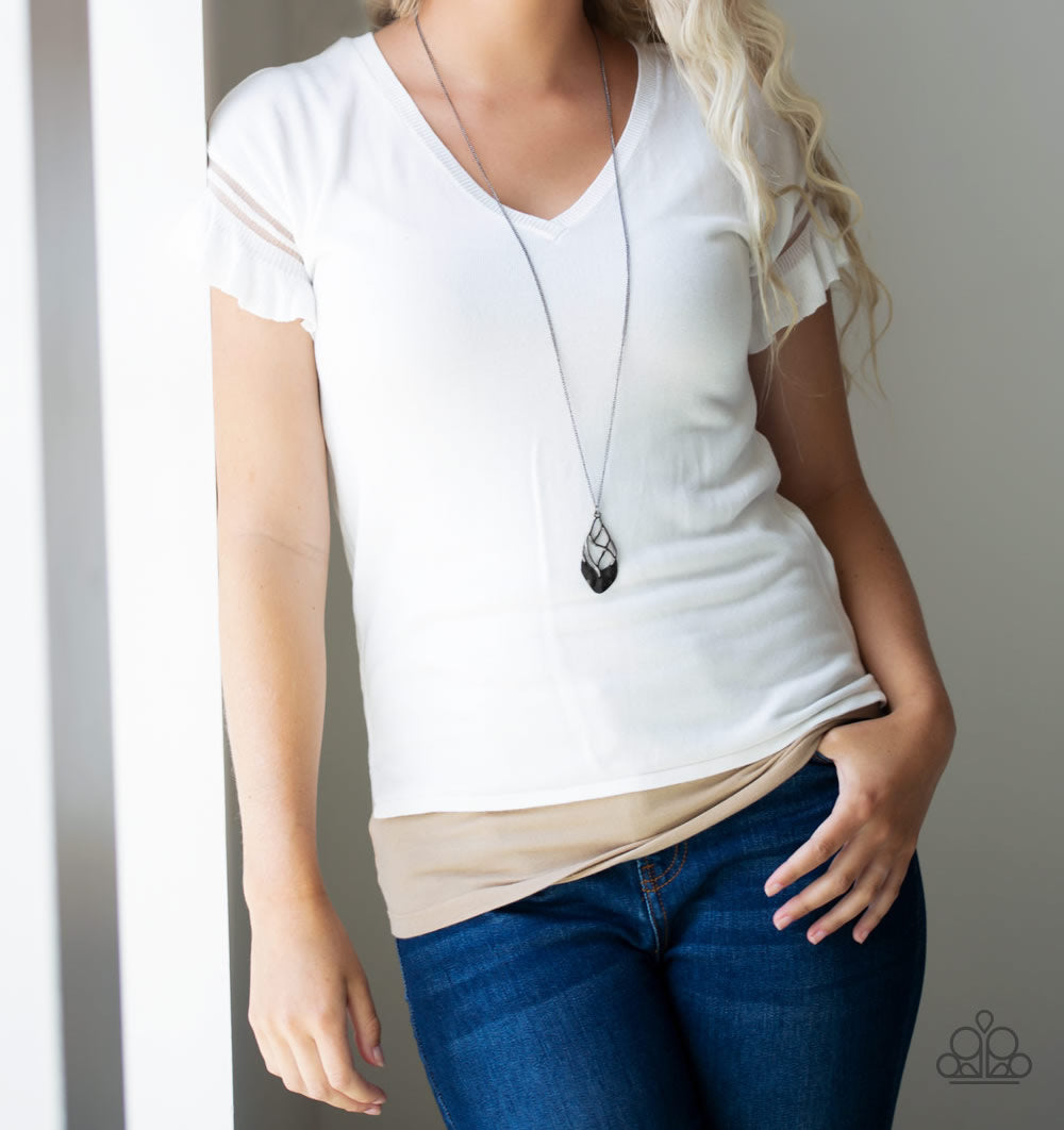 Swank Bank - black - Paparazzi necklace