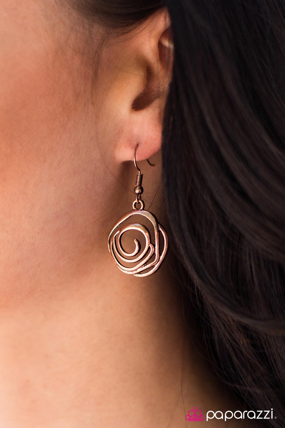 Sweet As Roses - Copper - Paparazzi earrings