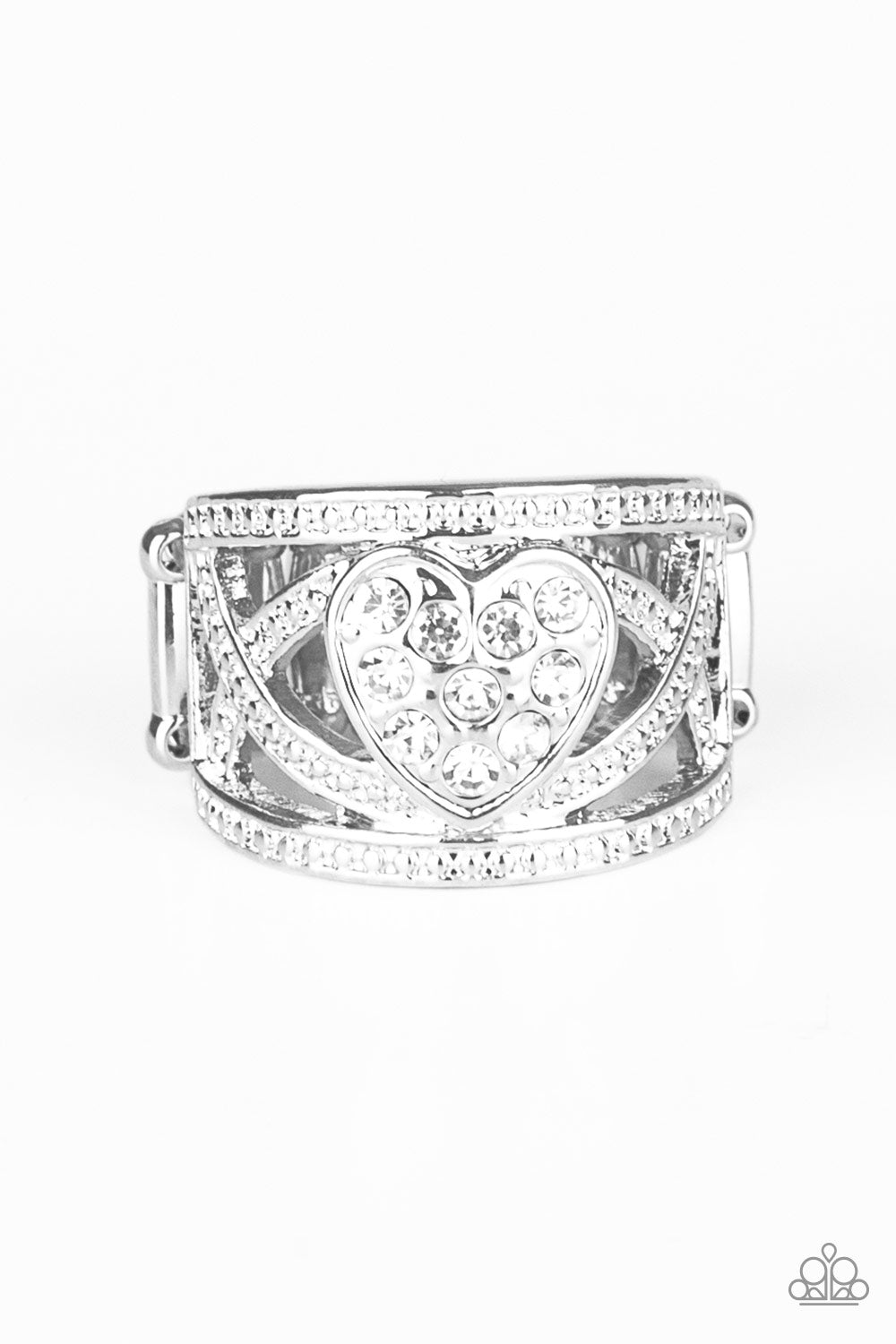 Sweetly Sweetheart - white - Paparazzi ring