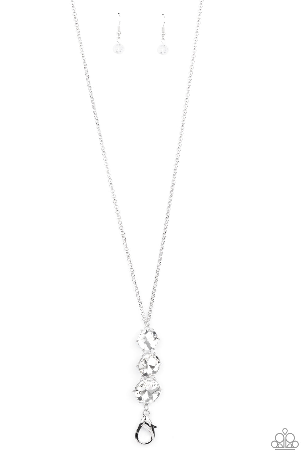 TRIPLE Effect - white - Paparazzi LANYARD necklace