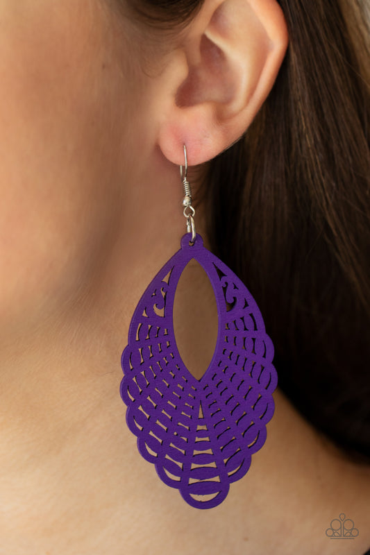Tahiti Tankini - purple - Paparazzi earrings