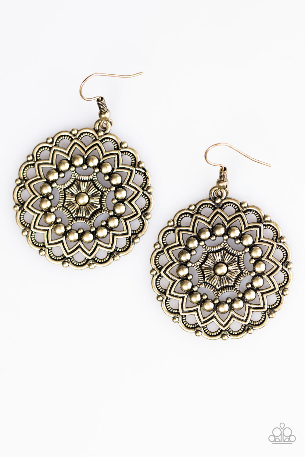 Tahitian Terrace - Brass - Paparazzi earrings