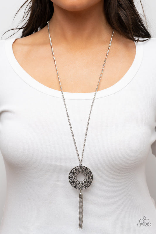 Tai Chi Tassel - silver - Paparazzi necklace