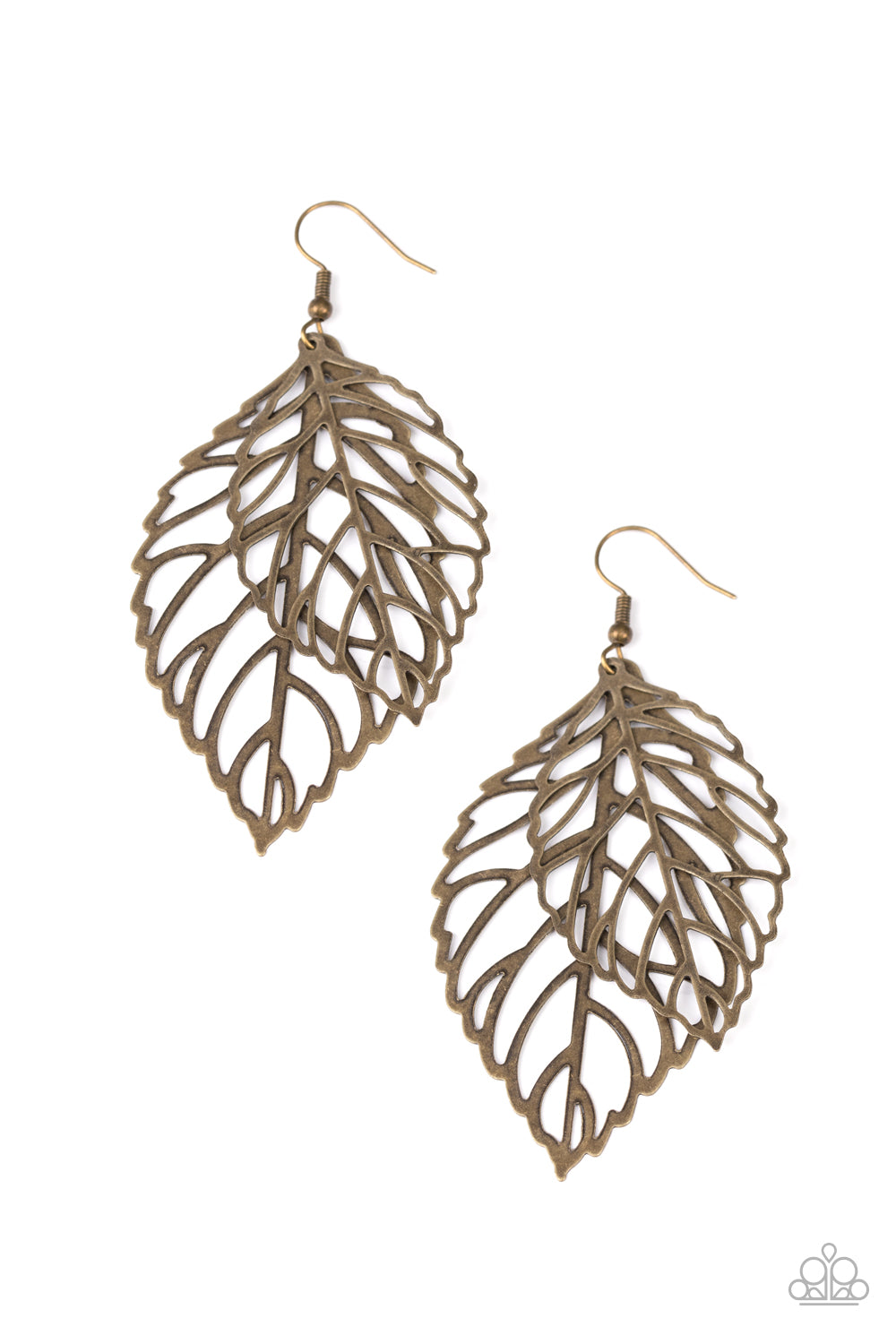 Take It or LEAF It - brass - Paparazzi earrings