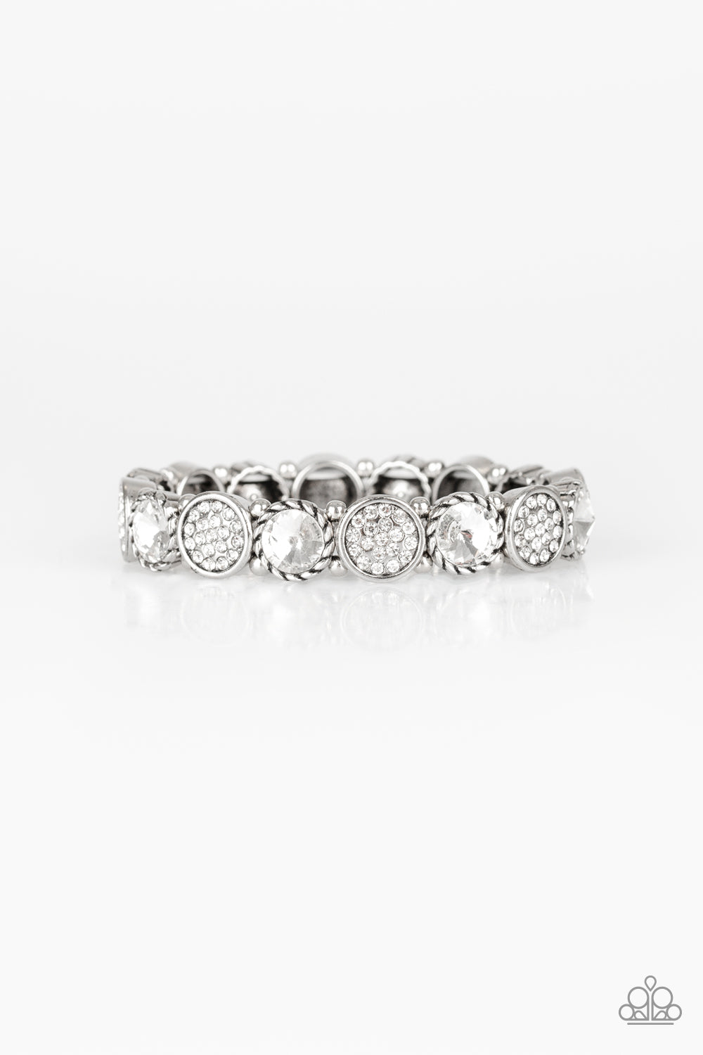 Take a Moment to Reflect - white - Paparazzi bracelet