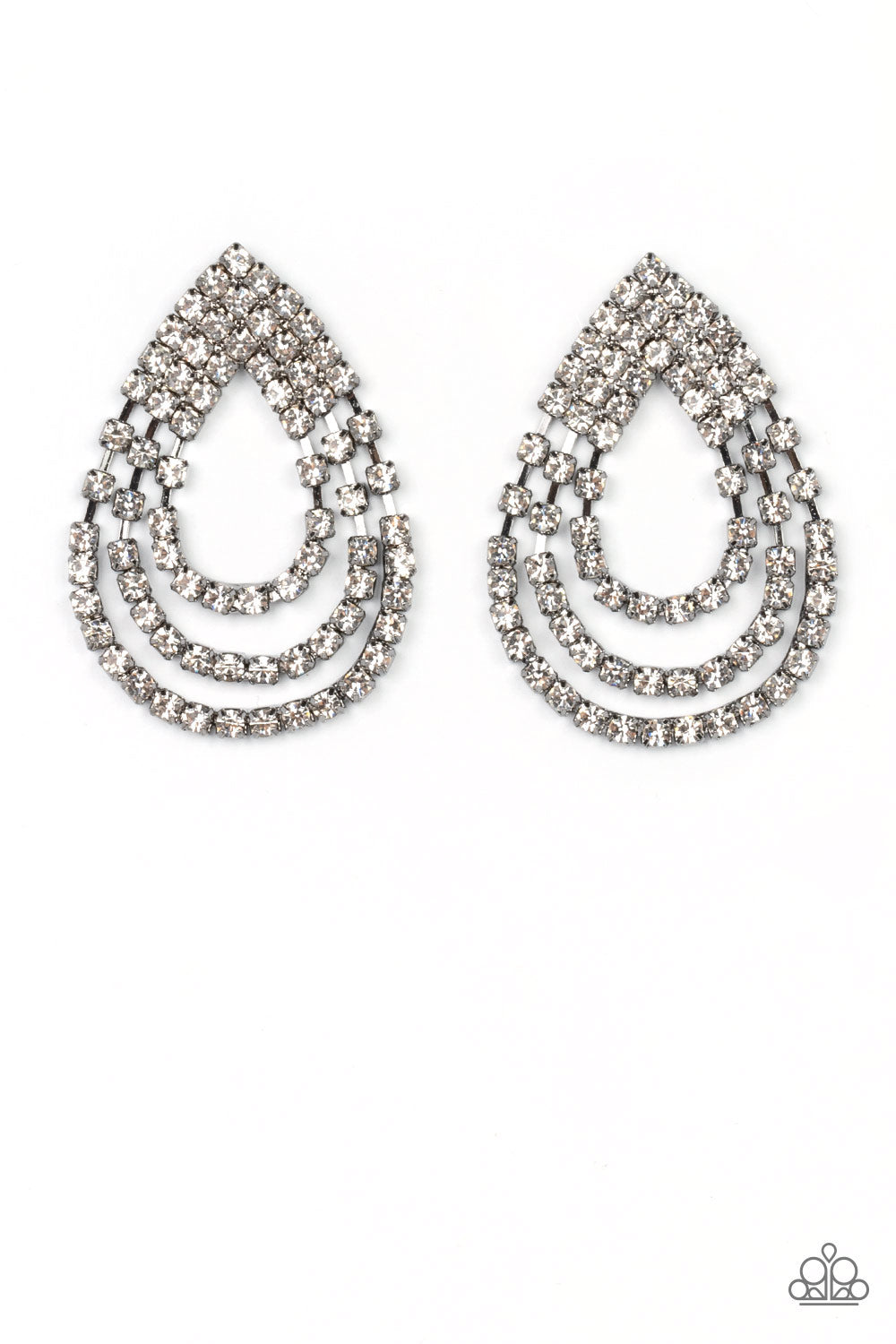 Take a POWER Stance - black - Paparazzi earrings