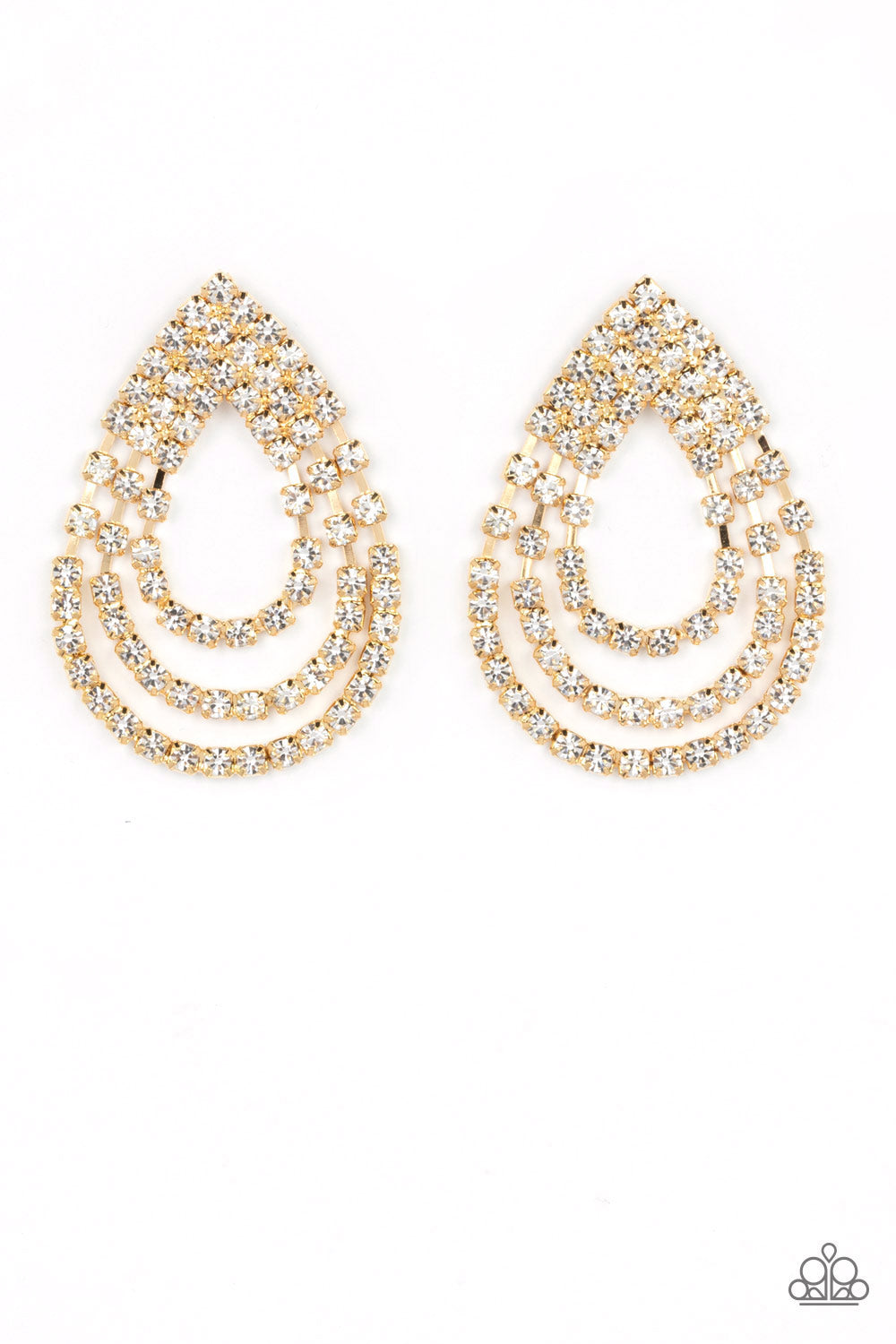 Take a POWER Stance - gold - Paparazzi earrings