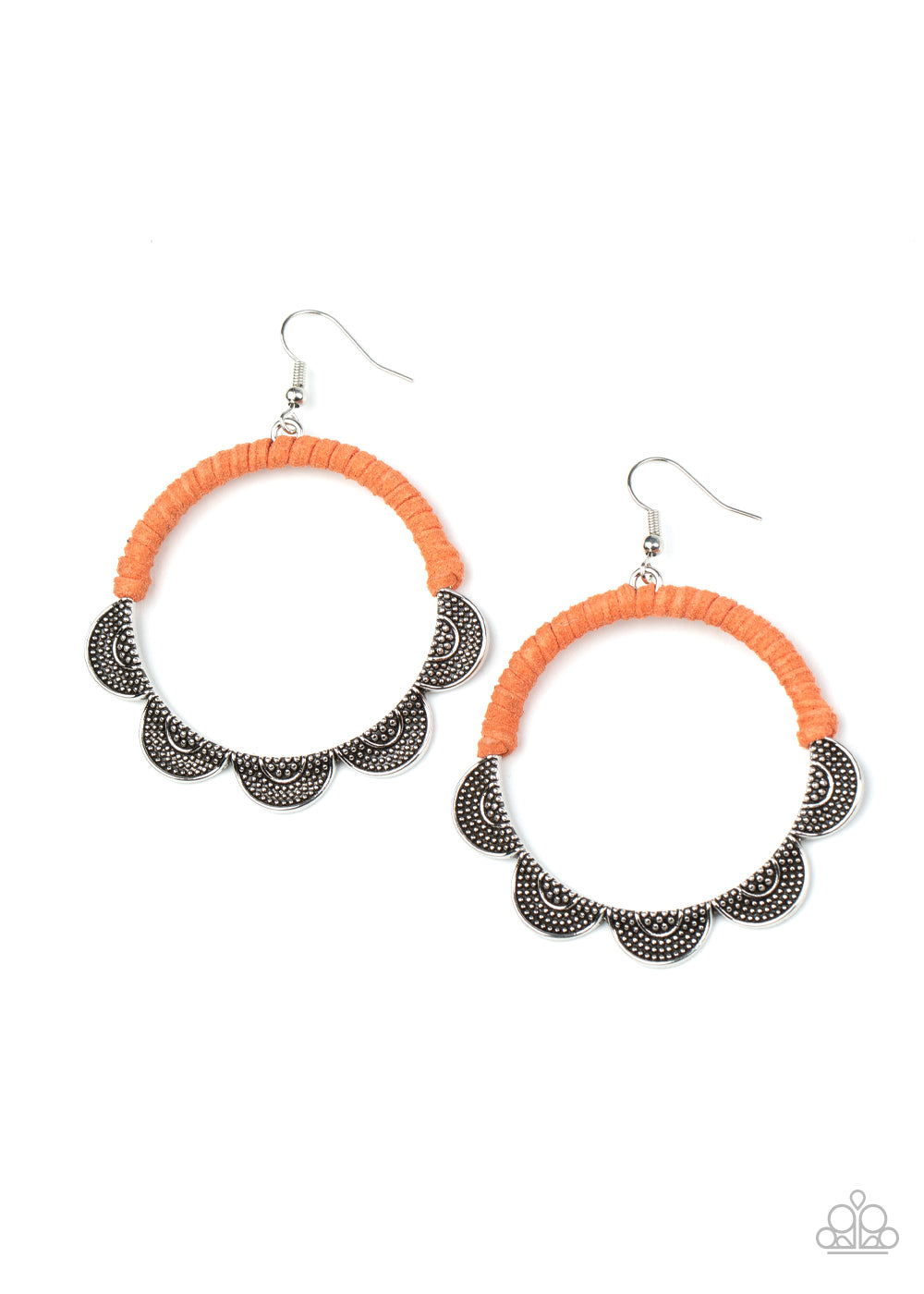 Tambourine Trend - orange - Paparazzi earrings