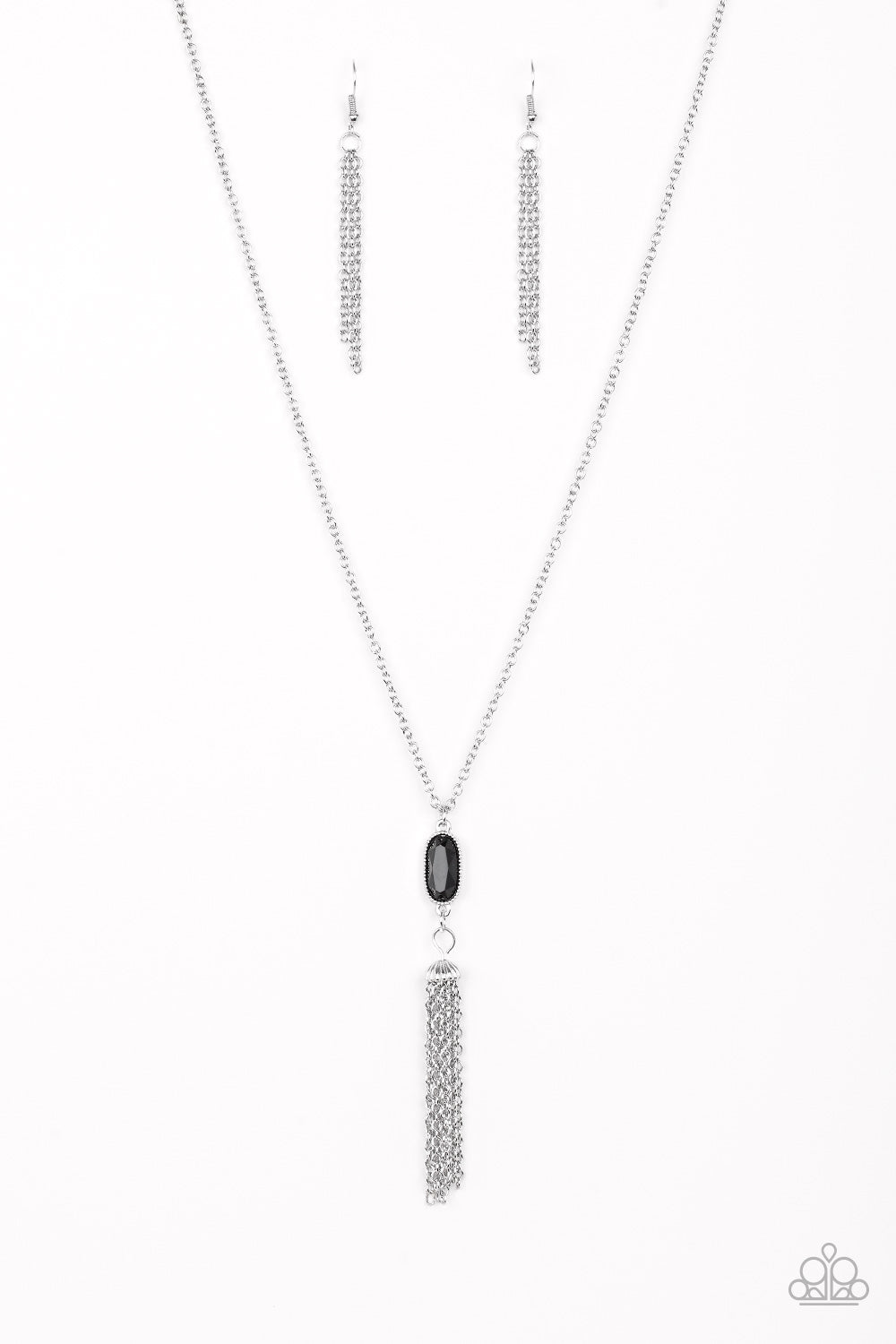 Tassel Tease - black - Paparazzi necklace