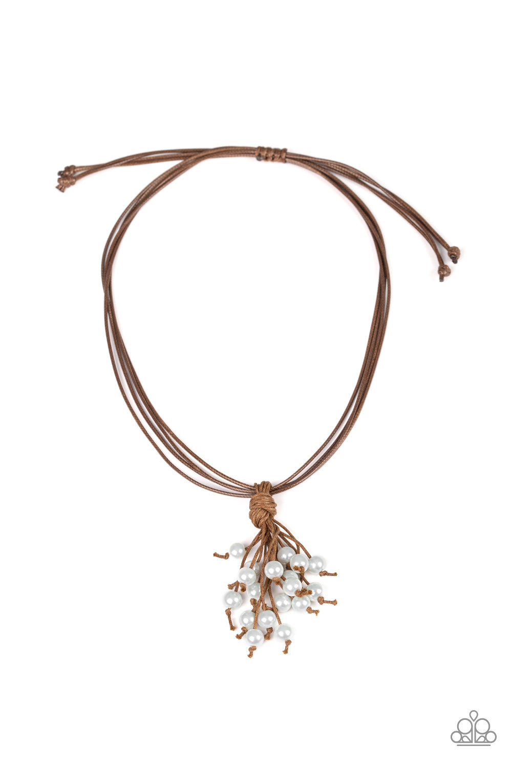 Tassel Trek - white - Paparazzi urban necklace
