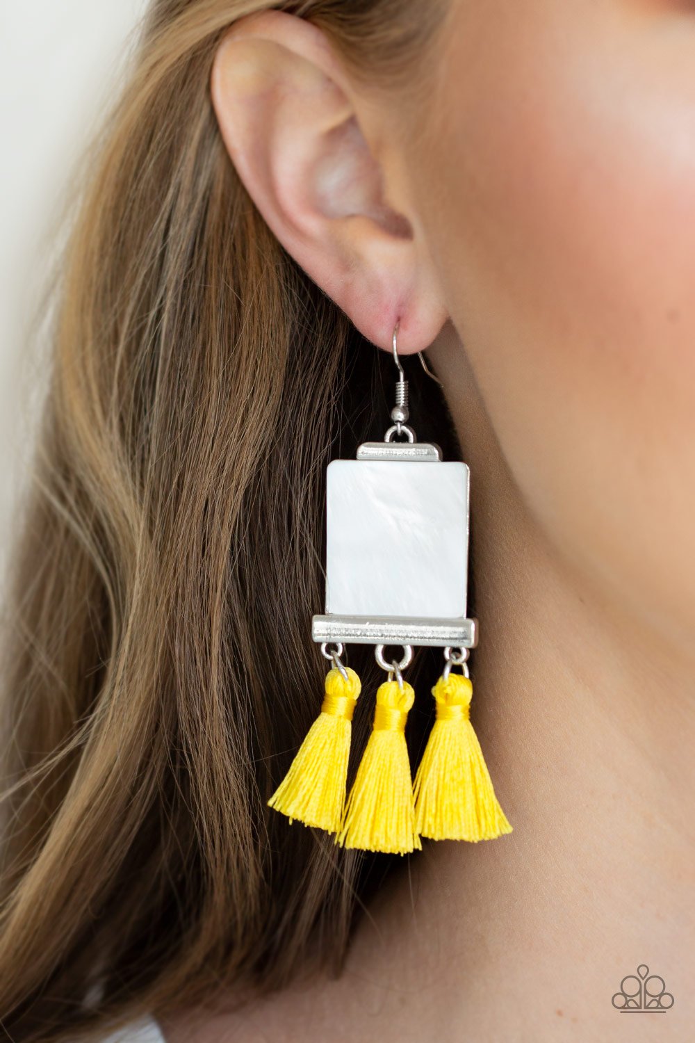 Tassel Retreat - yellow - Paparazzi earrings