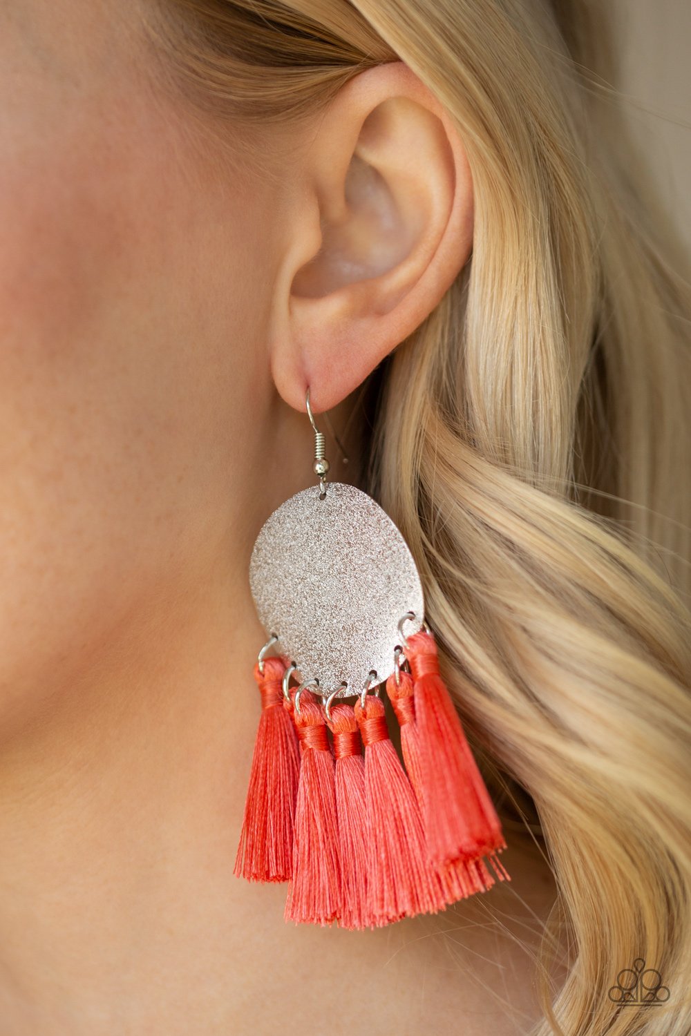 Tassel Tribute-orange-Paparazzi earrings